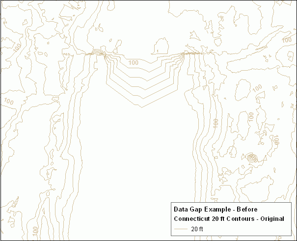 Example of error in Elevation Contour dataset