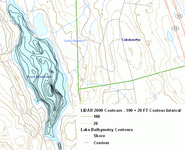 Elevation Contours and lake bathymetry